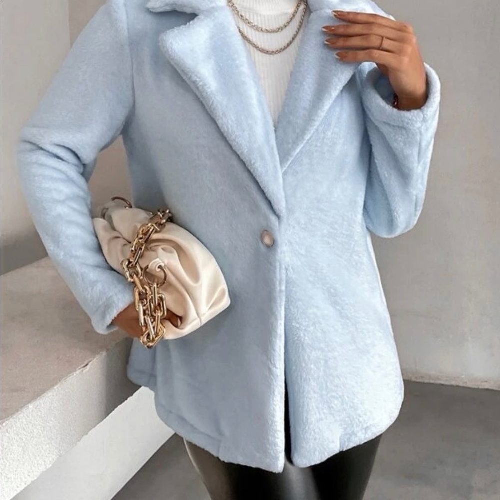 Stylish light baby blue coat